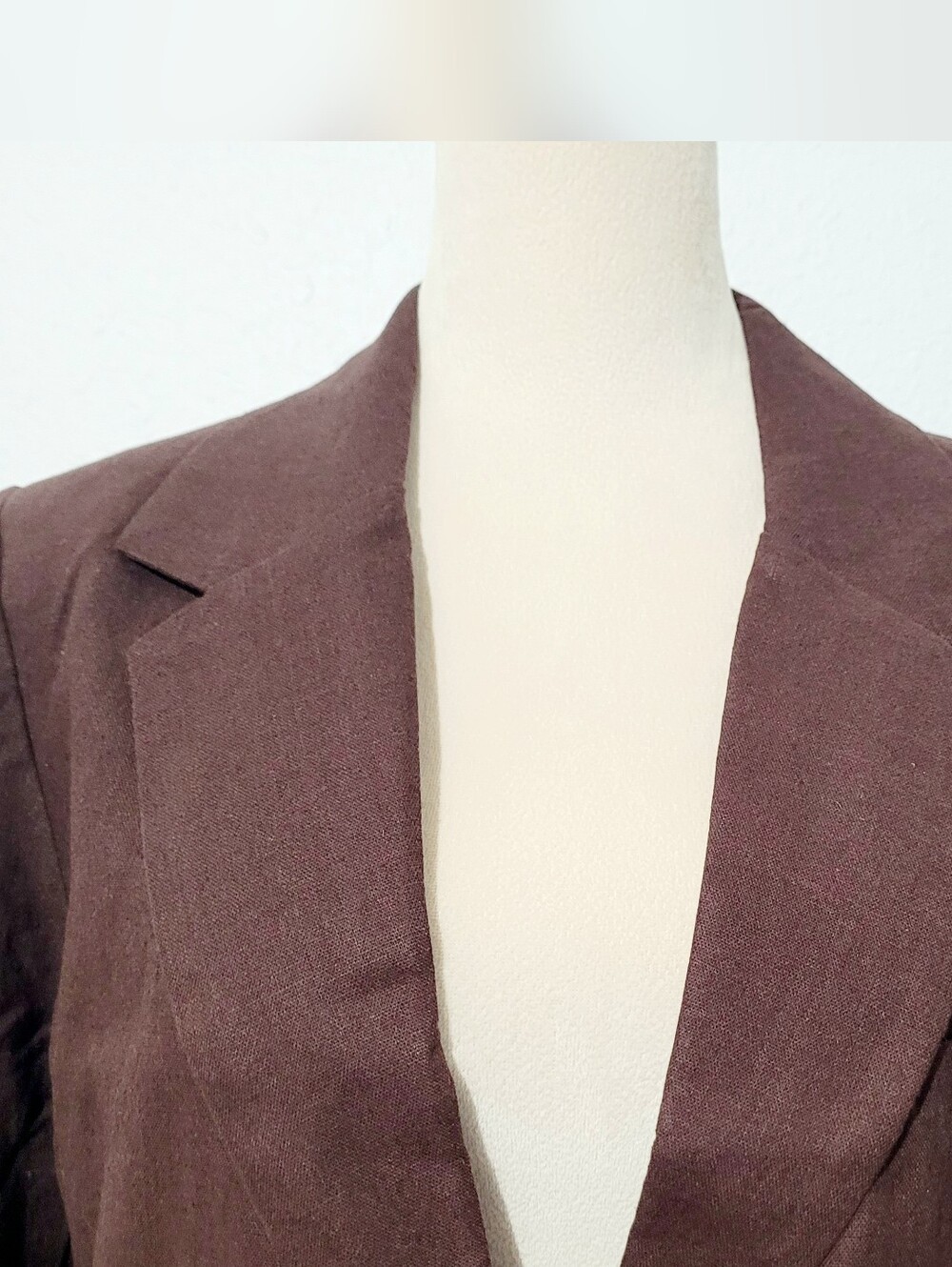 NEW Rachel Zoe Linen Blend Cropped Blazer Jacket Brown Women's Large Large NWT - Picture 3 of 12